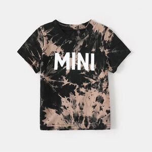 BRAND NEW Kids 8-9Y PatPat MINI Tie-Dye T-Shirt - Black and Tan